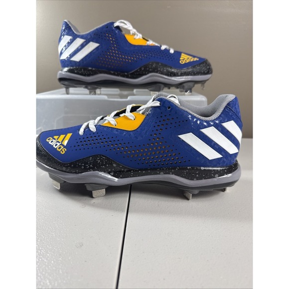 NEW Adidas Power Alley 4 Baseball‎ Cleats 9 US Men Blue/Gold/Black w/Toe Molding main image 9